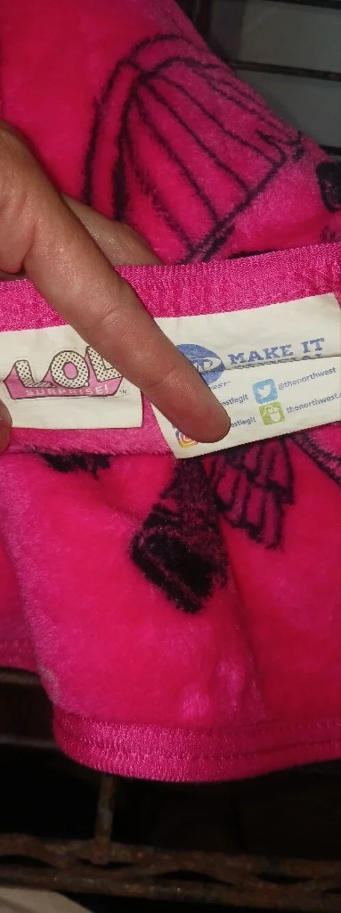 L.O.L. Surprise! Pink Black Rock 'n' Roll Plush Throw Blanket